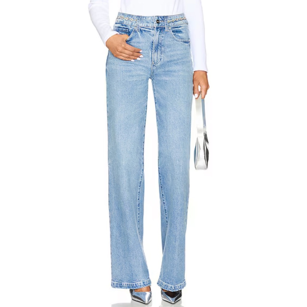 PAIGE Sasha Wide Leg Jeans Sonali Embellished